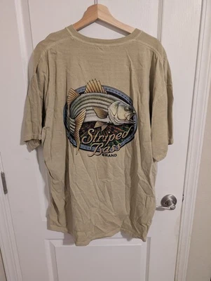 Camiseta de pesca vintage marca lubina rayas para hombre grande manga corta XXL rara Foto 1 de 4