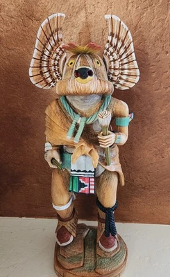 Hopi Owl "Mongwa" Kachina 12.5" 著名艺术家 Albin Kewanwytewa — 第 1/4 张图片