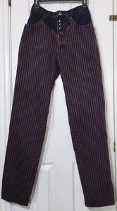 Jeans Z Blaze bordeaux/viola a righe vita alta slim fit vintage americano - Foto 1 di 6