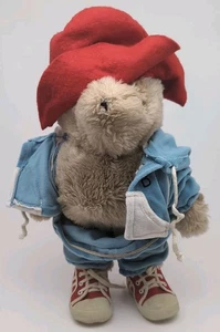 Paddington Bear Vintage Eden Plush Stuffed Velour Jogging Suit Red Shoes Rare - Picture 1 of 8