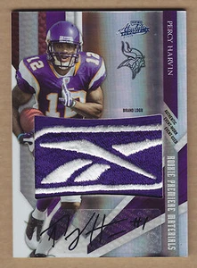 09 2009 Absolute RPM Percy Harvin Reebok LOGO JSY Patch Auto RC #'d 1/1 1 of 1 - Bild 1 von 2