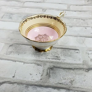 Vintage Royal Stafford Teacup White Pink Gold Trim Made in England  - Picture 1 of 12