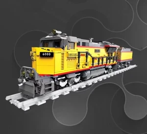 MOC Yellow Train Locomotive with Motor + Battery Pack 1062 Pcs Brick Build - Picture 1 of 7