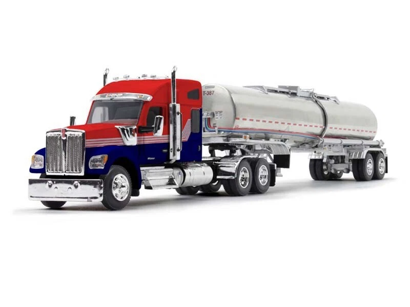 Kenworth W990 w/Mid-Roof Sleeper & Tank Trailer Diecast 1:64 Scale Model 60-1731 - Image 1 of 1