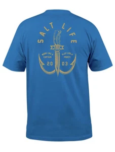 CAMISETA SALT LIFE Azul Real S/S "forged from the sea" Hombre GRANDE - Imagen 1 de 2