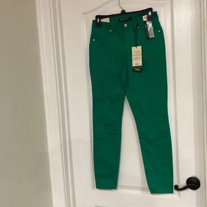 Jeans skinny donna blu verde spezia vita alta alla caviglia nuovi taglia 5 - Foto 1 di 12