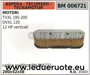 35403 Luftfilter Aspera Tecumseh Tecnamotor Tvxl 195 200 Ovxl 120 12 HP 200x52 - Bild 1 von 1