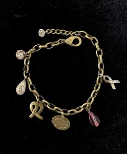 Silpada Brass Swarovski Crystals Sterling Silver “Pink Out Loud” Bracelet  - Picture 1 of 9