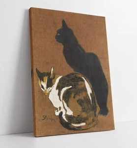 THEOPHILE STEINENLEN, ZWEI KATZEN - LEINWANDKUNST KUNSTDRUCK - Bild 1 von 2