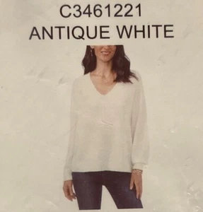 Vince Camuto XXL NWT V Neck Sweater Antique White - Picture 1 of 5