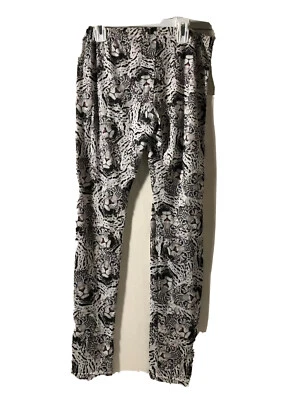 women's pajama pants polyester xhilaration Snow Leopard White pull-on Bottoms - Image 1 of 4