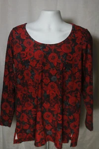 Womens Red Rose Only Necessities Blouse Shirt Size Medium - Picture 1 of 3