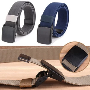 120cm Men's Elastic Stretch Nylon Belt with Plastic Buckle for Jeans - Picture 1 of 11