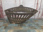 Vintage Cast Iron Log Basket Wall Hopper Planter Plant Pot Garden Ornament