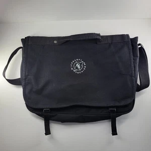 1994 Microsoft 17" Messenger Laptop Bag Black Computer Case Embroidered Vintage - Picture 1 of 6