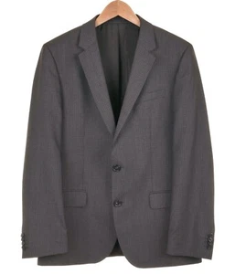 Hugo Boss Marrón Gris Micro Cheque LANA DE SEDA Mezcla 2 piezas Traje Chaqueta Pantalones 40 R - Imagen 1 de 11
