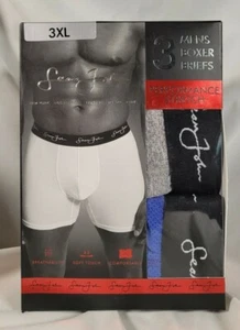 Sean John 3 Performance Stretch 3XL Boxer Briefs Black Gray Blue Dri-Fusion Tech - Picture 1 of 5