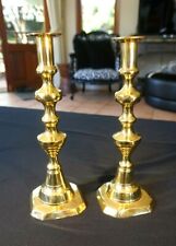Beautiful Antique Victorian Brass Candlesticks Near Matching 
