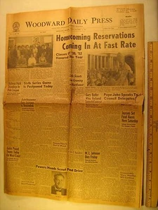 Newspaper WOODWARD DAILY PRESS Oct 12, 1962 Pope John XXIII [Y59Vb6a] - Picture 1 of 2
