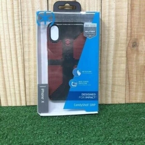 Speck CandyShell Grip Case for iPhone X - Black/Red - Authentic, BRAND NEW - Picture 1 of 7