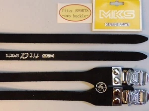 MKS passend für Alfa Spirits Doppelschnalle Zehenriemen / schwarz - NOS Kierin Sprint Fahrrad - Bild 1 von 2