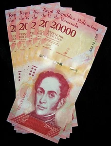5 x Venezuela 20.000 (20000) Bolivar, 2017, P-NEU, aUNC Banknote/Währung - Bild 1 von 3
