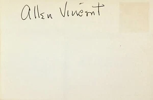 ALLEN VINCENT signed Autogramm 4"x 6" KARTEIKARTE Mystery of the Wax Museum RAR - Bild 1 von 6