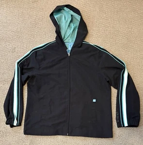 FUDA WOMANS FULL ZIPPER WITH HOOD LIGHT JACKET SIZE XL BLACK & TEAL NEW W/O TAGS - Picture 1 of 2
