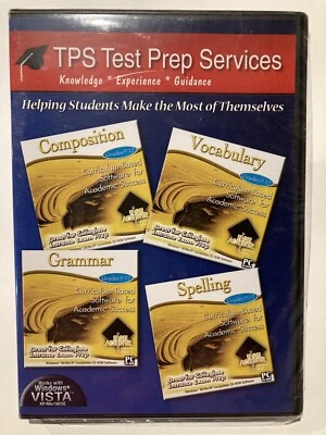 TPS TEST PREP SERVICES COMPOSITION VOCABULARY GRAMMAR SPELLING DISC VISTA - Image 1 of 3