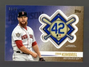 2018 TOPPS UPDATE CRAIG KIMBREL JACKIE ROBINSON DAY PATCH GOLD #/99 JRP-CI - Picture 1 of 2
