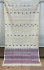 Pure Handwoven White & Purple Combination Kanchipuram Silk Sari Kashmiri Weave