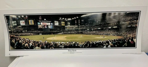 FIRST PITCH 1998 opening Night Phoenix Panoramic Baseball POSTER Print Rob Arra Cover