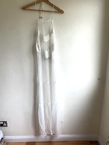 French Connection Dress Maxi Size S £80 Sheer Halter Backless white Holiday - Picture 1 of 9