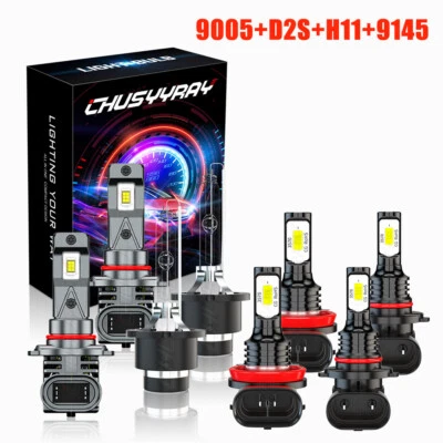 Fit Acura ILX 2013 - 2015 8 件前 LED HID 车头灯高/低+DRL 雾灯灯泡 — 第 1/4 张图片