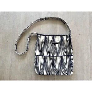 Vintage Marimekko Shoulder Bag, Graphic Striped Print, Canvas Crossbody Bag - Picture 1 of 8