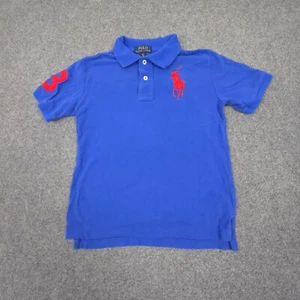 Ralph Lauren Shirt Kids SMALL Blue Short Sleeve Polo cotton Big Pony Size S - Picture 1 of 10
