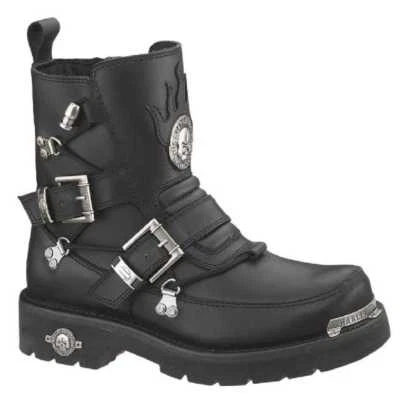 Harley-Davidson Men's Distortion Skull Metal Motorycle Black Boots D94167 - Image 1 of 4