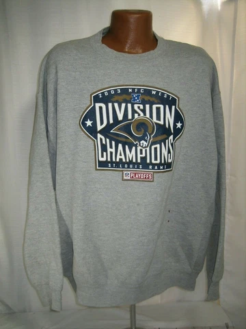 ST LOUIS RAMS 2003 NFC WEST DIVISION CHAMPIONS SWEATSHIRT ADULT XL NFL FOOTBALL Cover