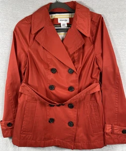 Impermeable para mujer St. John's Bay con cinturón naranja brillante chaquetón trinchera talla pequeña - Imagen 1 de 12