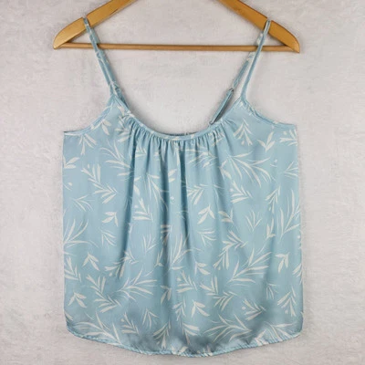 Fairy Cottagecore Cami Adjustable Strap Blue White Floral Tank Top Sz M Coquette - Image 1 of 4