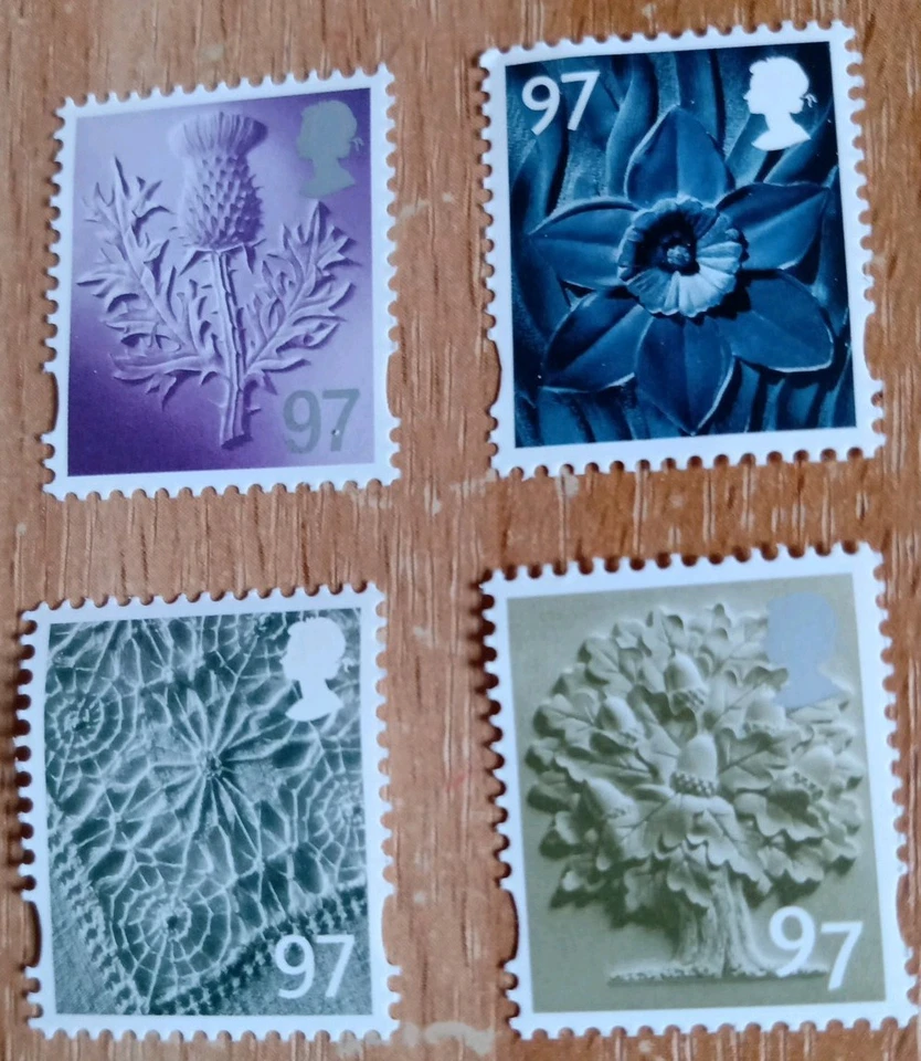 UK 4 Mint Definitive Stamps Of England. Scotland. Wales & Northern Ireland. - Image 1 of 1