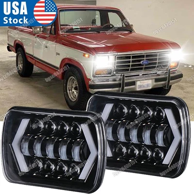 Par de faros LED altos/bajos nuevos de 7x6" 5x7" para Ford F-150 1981 1982 1983 1984 DOT Foto 1 de 4