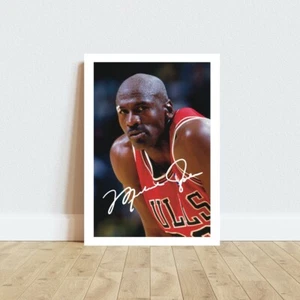 MICHAEL JORDAN CHICAGO BULLS NBA FIRMATO AUTOGRAFO STAMPA IDEA REGALO BASKET - Foto 1 di 2