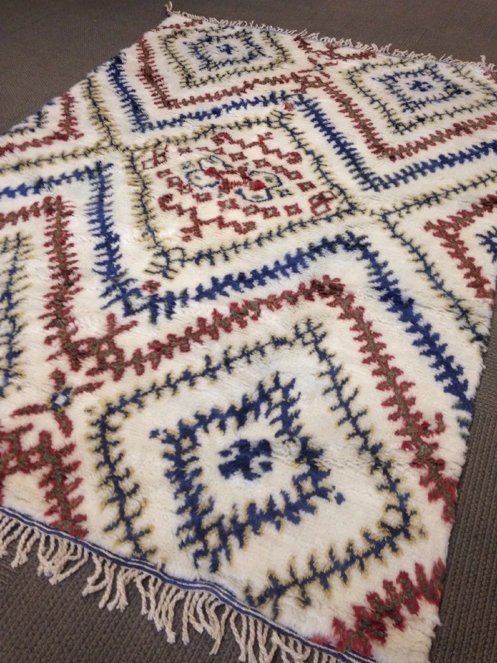 6' X 9' Beni Ourain Moroccan Area Rug Hand Knotted Multi  Berber Shaggy Azilal - Image 1 of 4