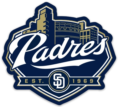 San Diego Padres Logo Type Petco Park est. 1969 MLB Baseball Die-Cut MAGNET Cover