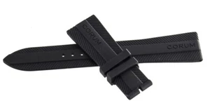 Authentic Corum 22mm x 18mm Black Rubber Watch Band Strap NEW - Picture 1 of 3