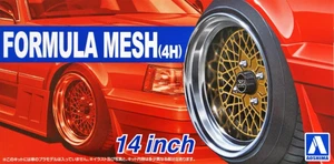 Aoshima 1/24 Model Car Tuned Parts(32) Formula Mesh (4H) 14"inch Wheels & Tires - Picture 1 of 2