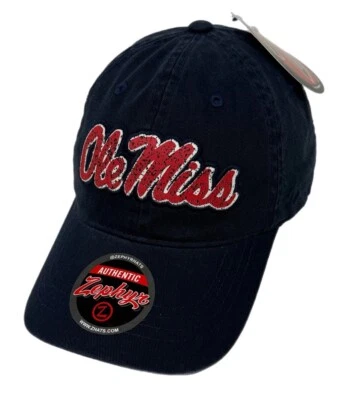 Zephyr NCAA Ole Miss Rebels "Distress” Unstructured Curved Bill ADJ Hat NWT - Image 1 of 4