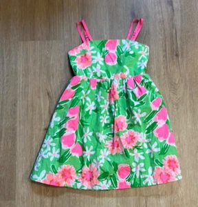 Lilly Pulitzer green and pink floral girl dress Sz 10 - Picture 1 of 11