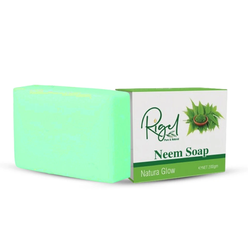 RIGEL Neem Soap – Natural Acne & Skin Purifying, 200g Herbal Soap Bar